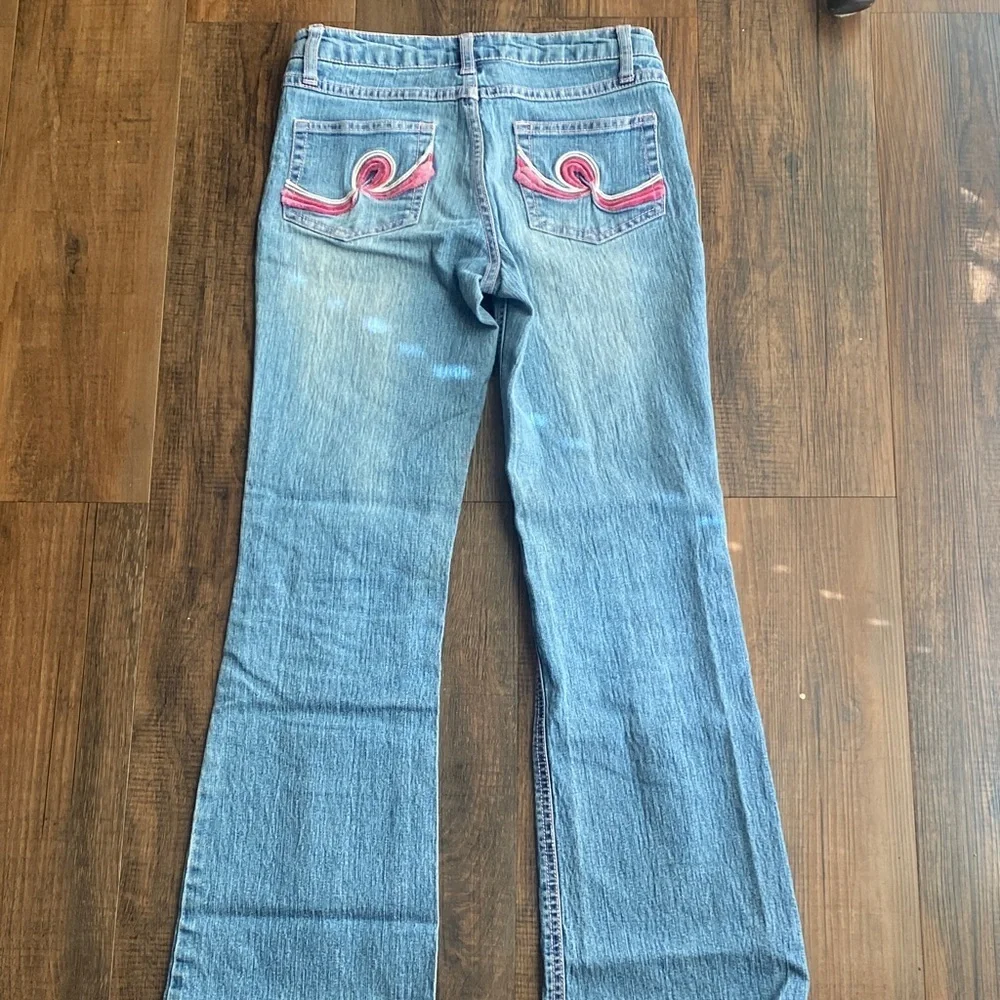 ❤️Route 66 Kids Blue Jeans with Pink Pocket Design